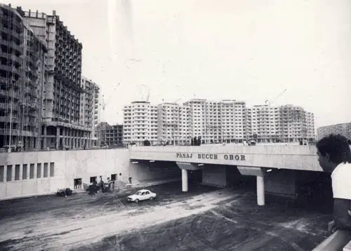 Bucur Obor underground passage in Bucharest 1980 - urban infrastructure during Ceaușescu's communist Romania